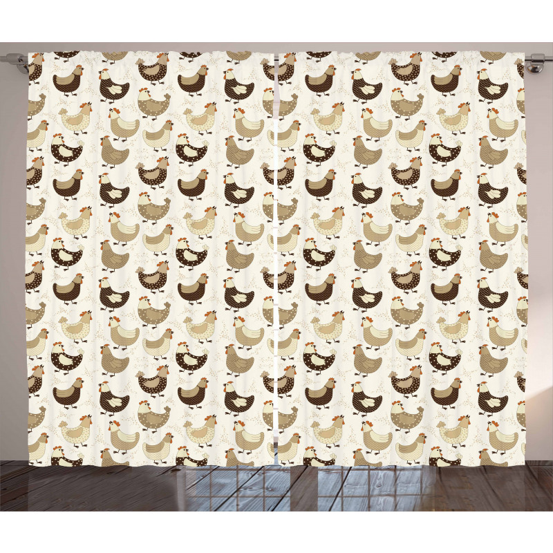 Farming Village Animals Curtain