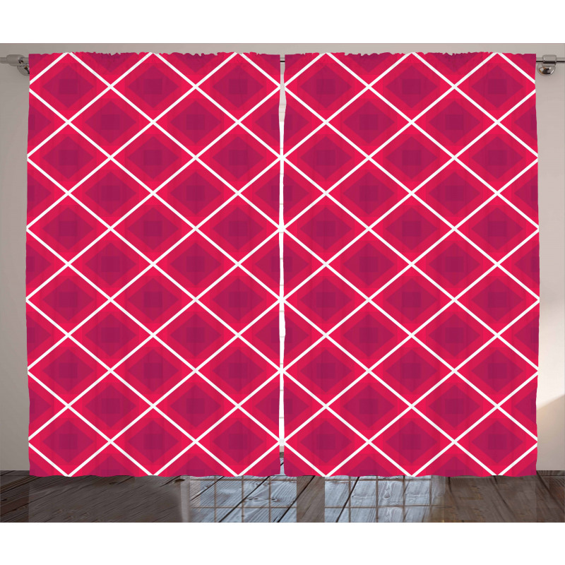 Abstract Rhombus Shapes Curtain