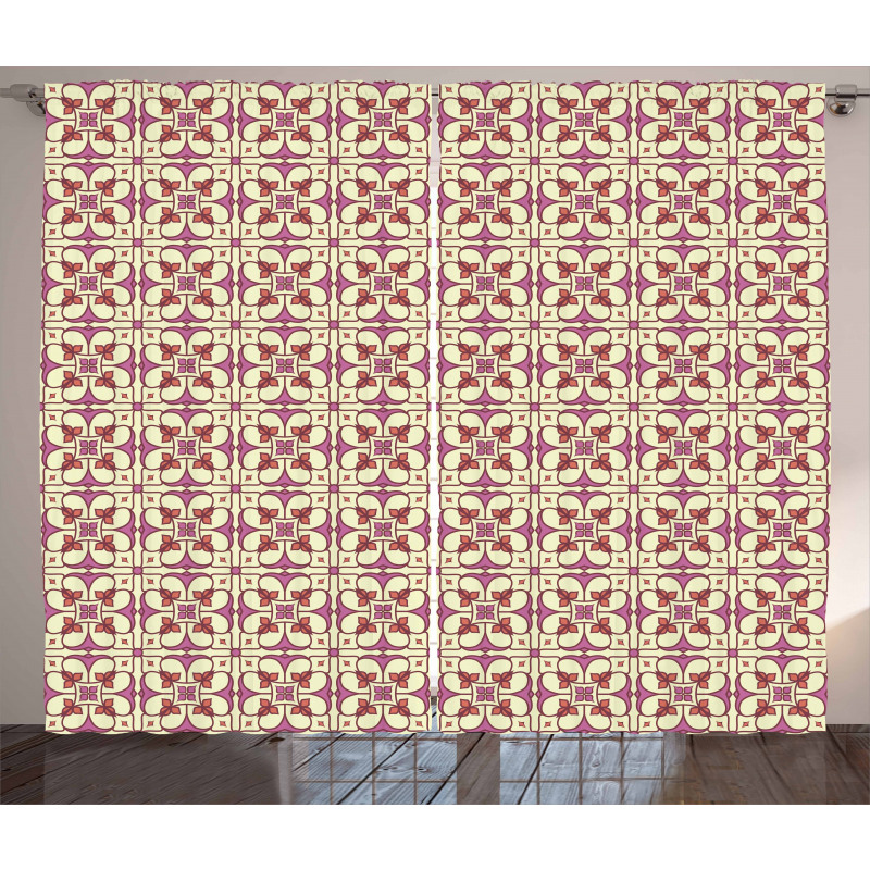 Mosaic Portuguese Tiles Art Curtain