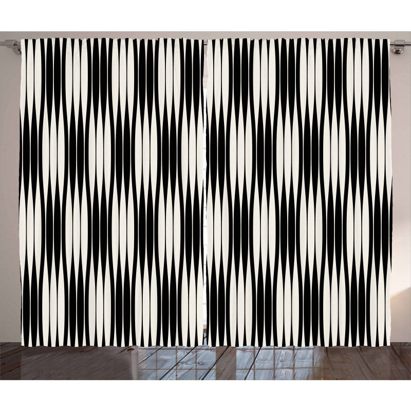 Geometric Line Composition Curtain