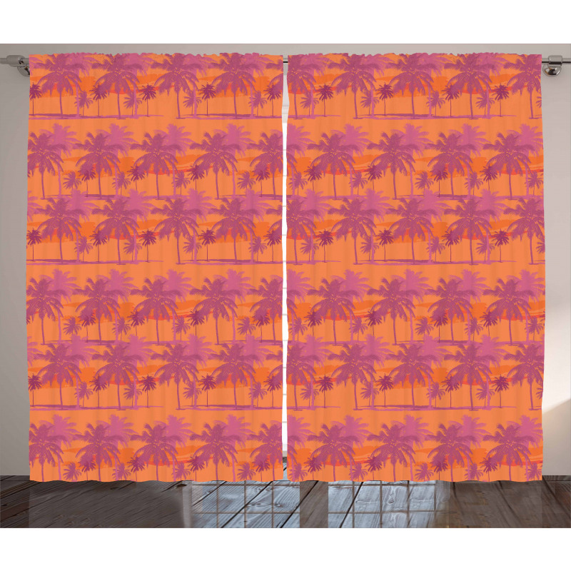 Palm Tree Pattern Vacation Curtain