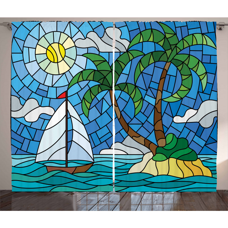 Stained Glass Mosaic Style Curtain