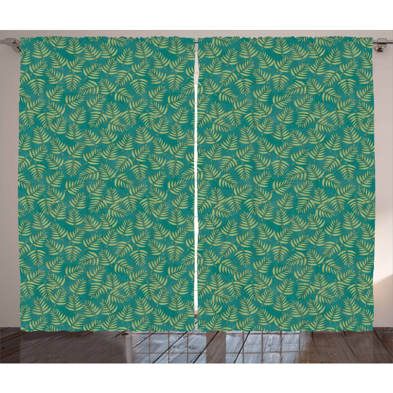 Vintage Color Leaf Pattern Curtain