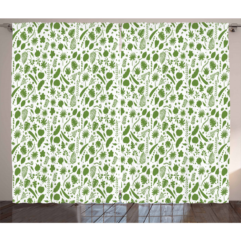 Hawaiian Plants Pattern Curtain