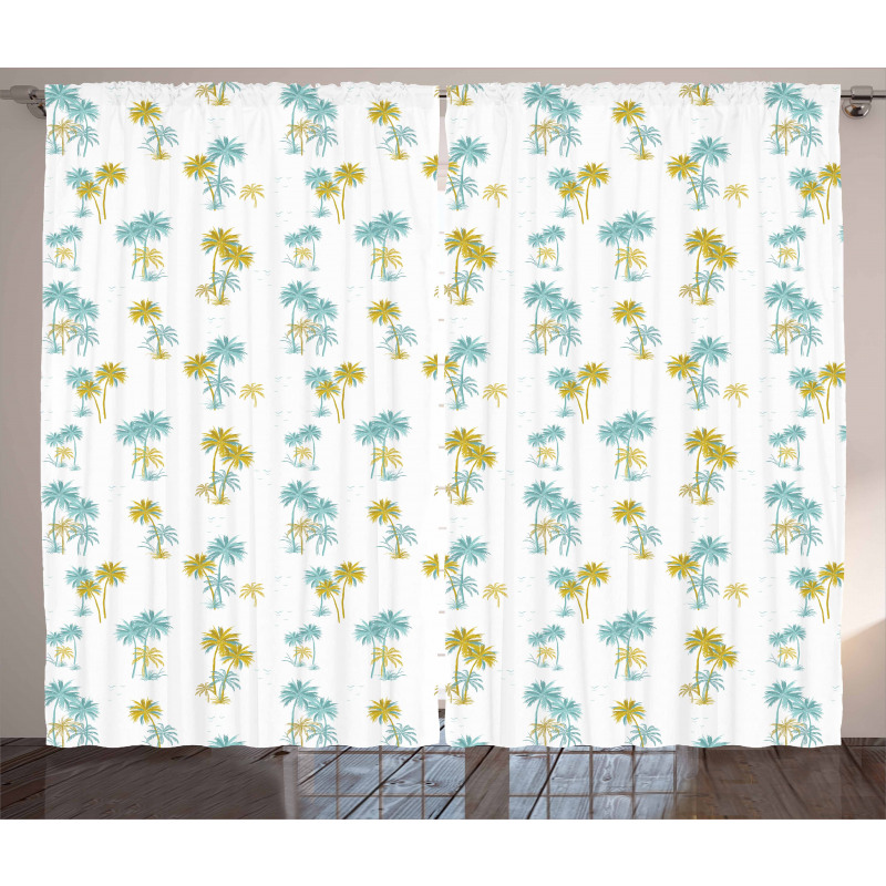 Tropical Palm Tree Design Curtain