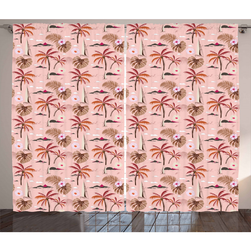 Tropical Blossoms Theme Curtain