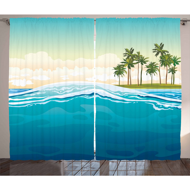 Ocean Holiday Landscape Curtain