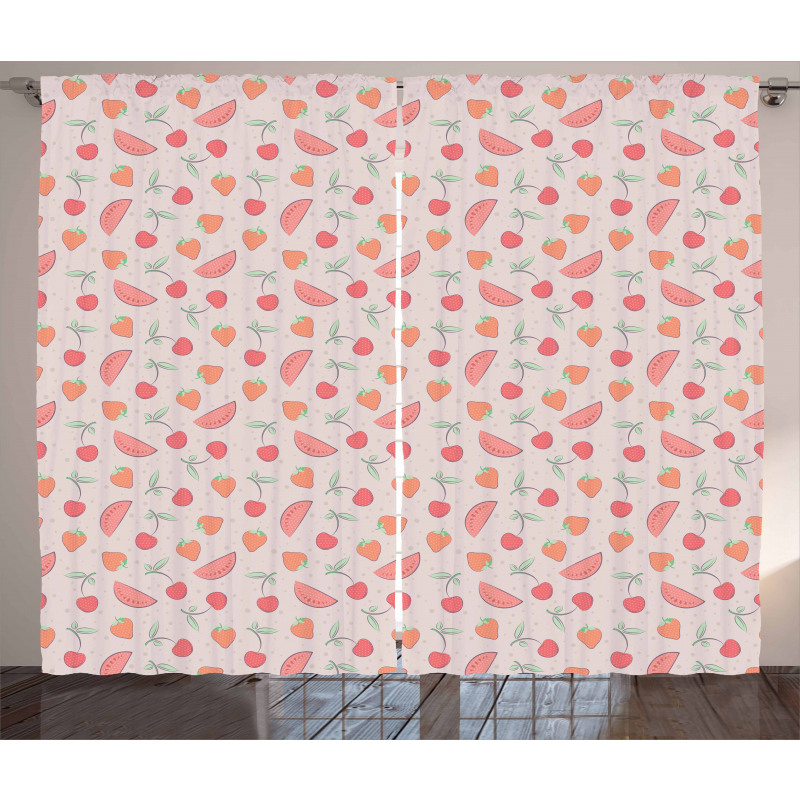 Strawberrynd Watermelon Curtain