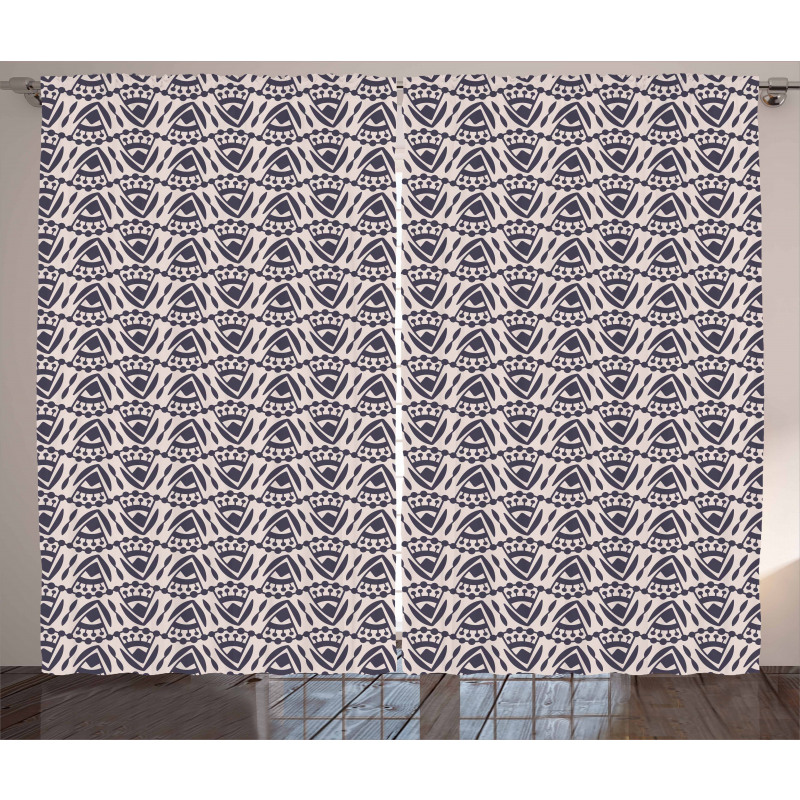 Triangles and Dots Oriental Curtain