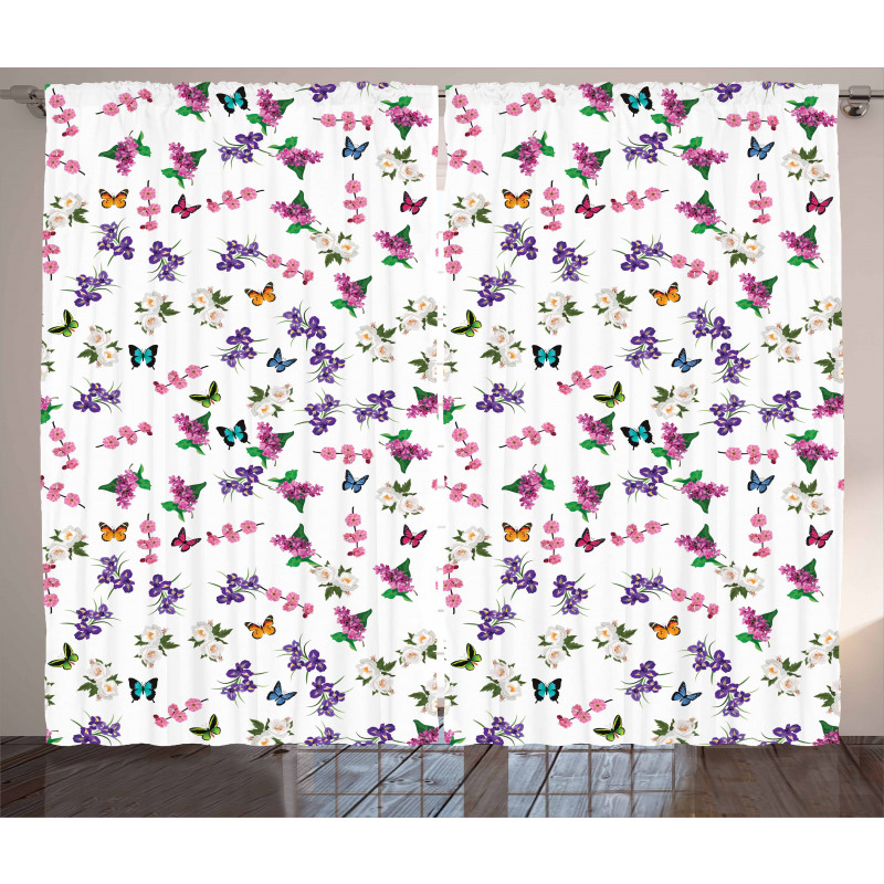 Bouquet of Spring Flowers Curtain