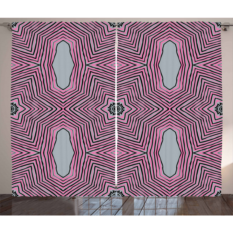 Hypnotizing Striped Motif Curtain