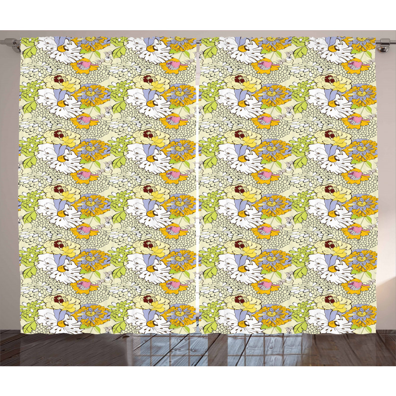 Spring and Summer Flowers Curtain