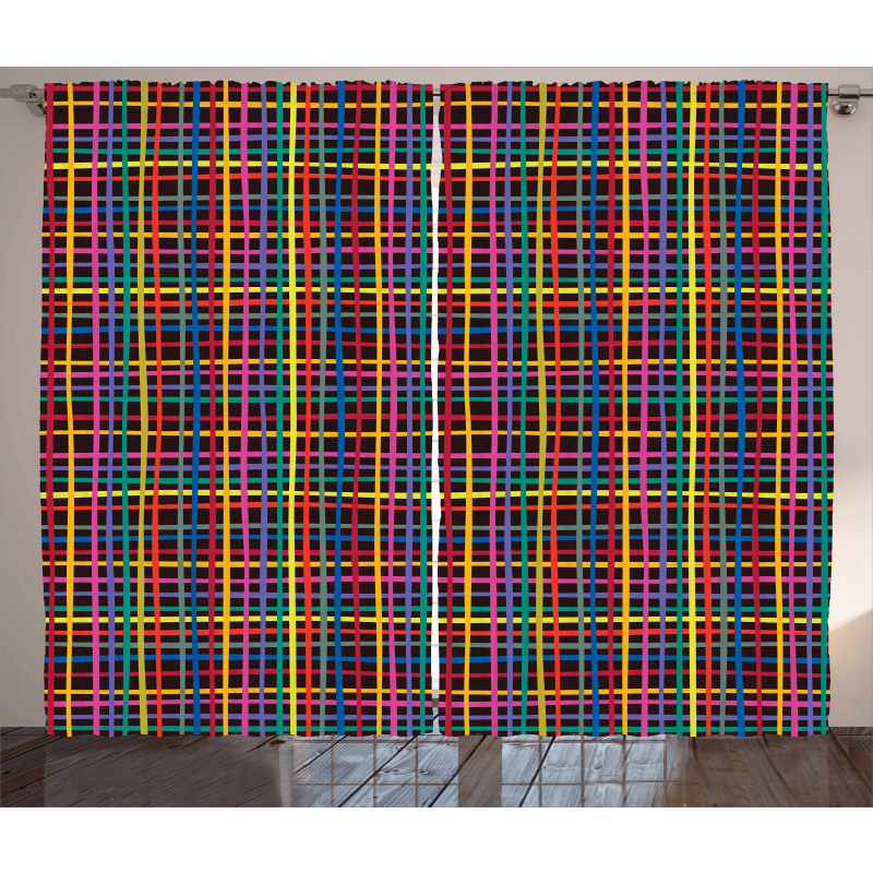 Minimalist Checkered Line Curtain