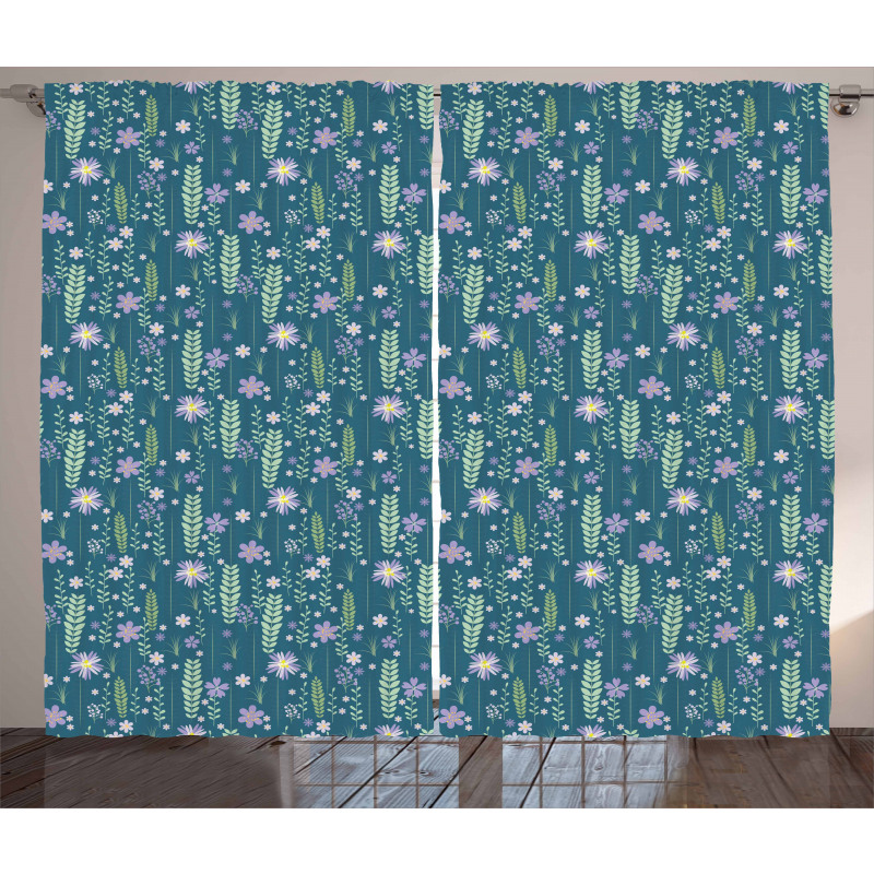 Vintage Romantic Flowers Curtain