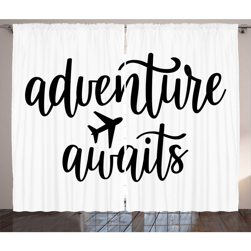 Travel Typography Curtain