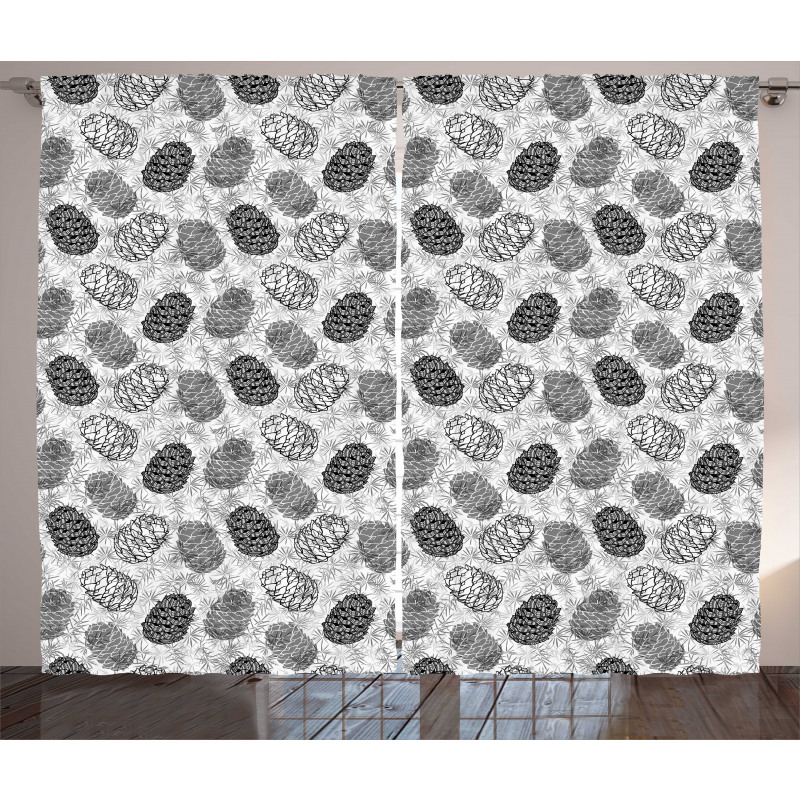 Abstract Sketch Style Curtain