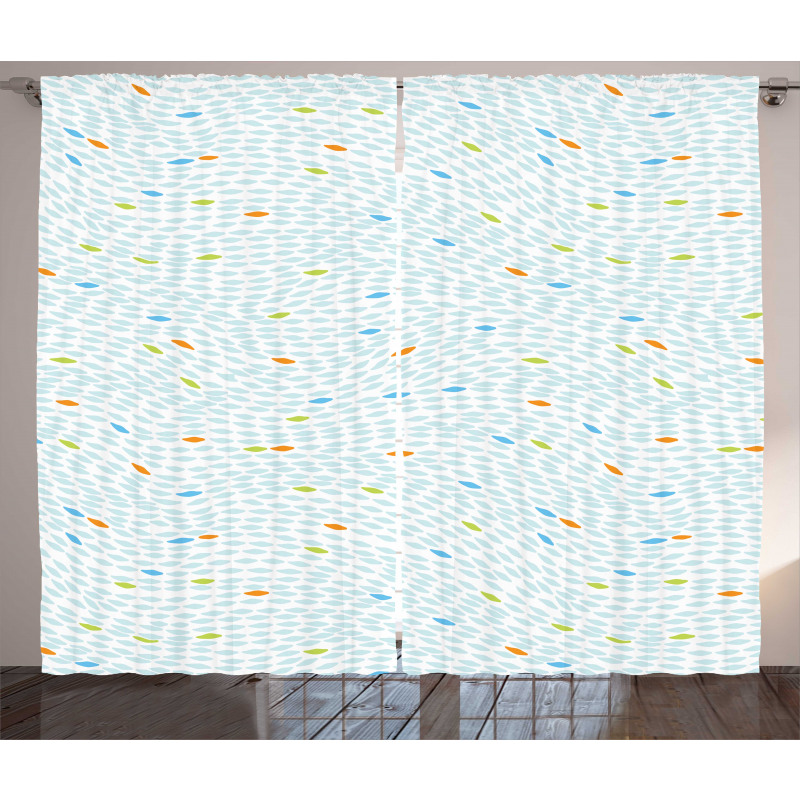 Ocean Waves Curves Design Curtain