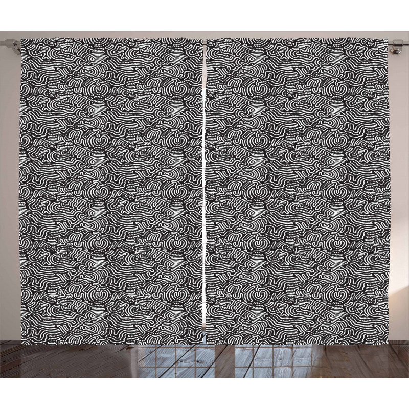 Random Dotted Lines Curtain
