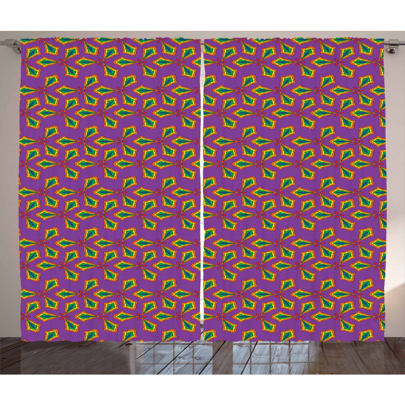 Geometric Floral Shapes Curtain