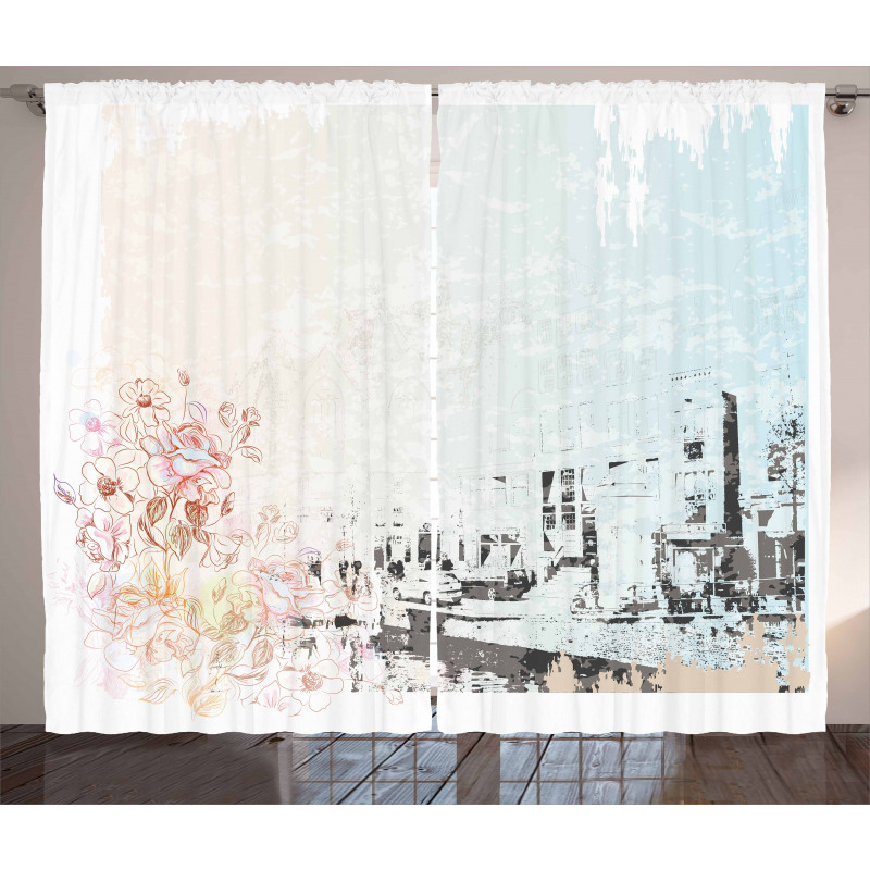 Street Antique Buildings Curtain