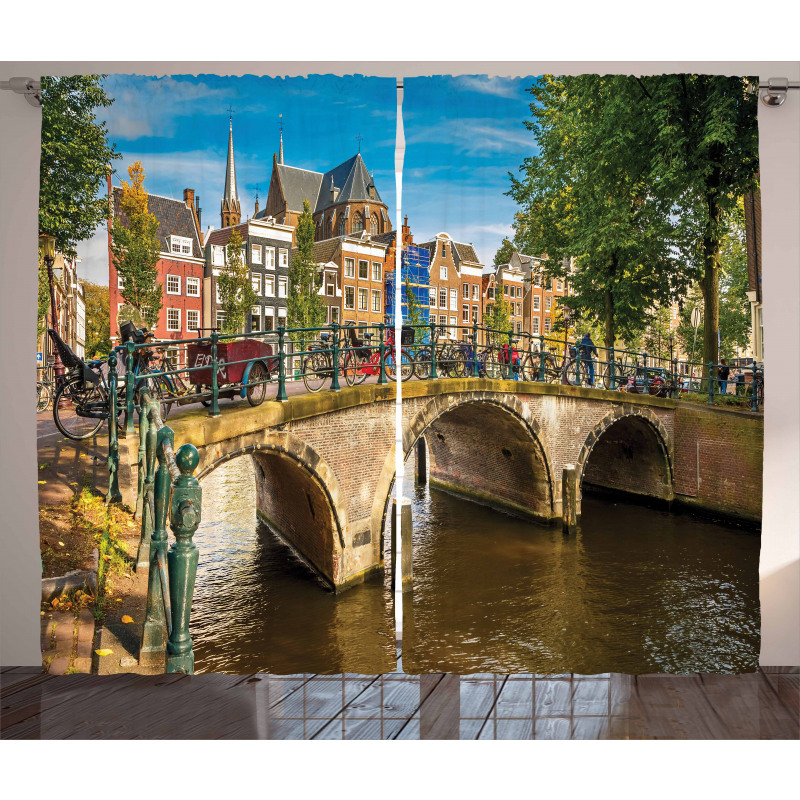 Old Bridge over a Canal Curtain