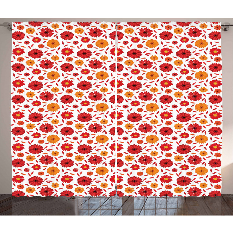 Warm Colored Petals Curtain