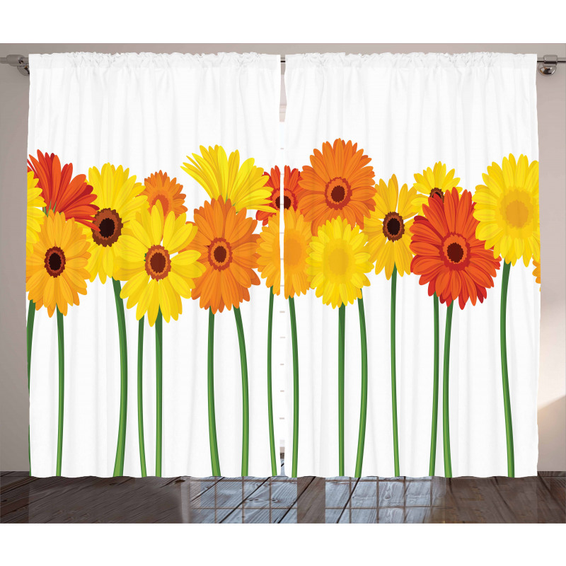 Flowers on Green Stems Curtain