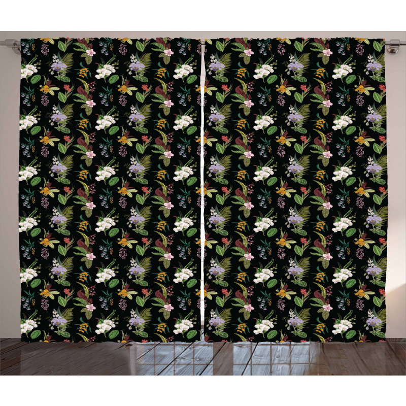 Exotic Composition Botanical Curtain