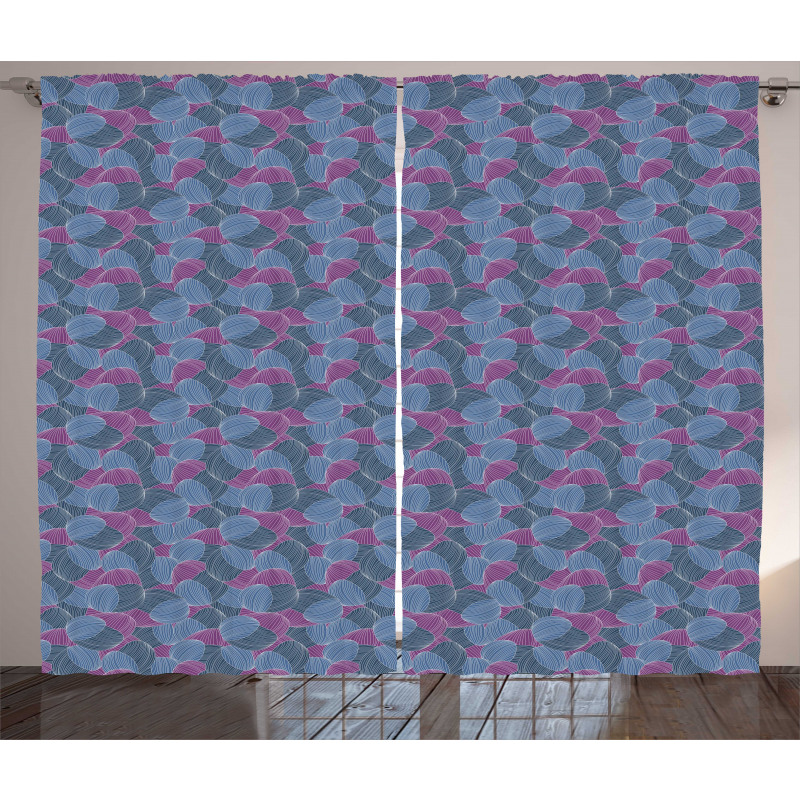 Hand-drawn Retro Waves Curtain