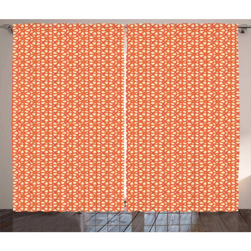 Citrus Grapefruit Slices Curtain