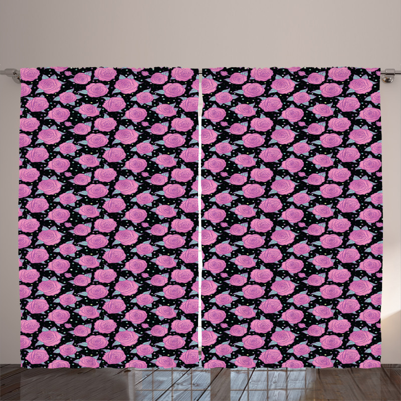 Blooming Flowers Pattern Star Curtain