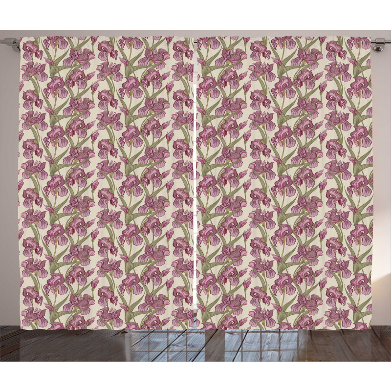 Pattern of Flower Seeds Curtain