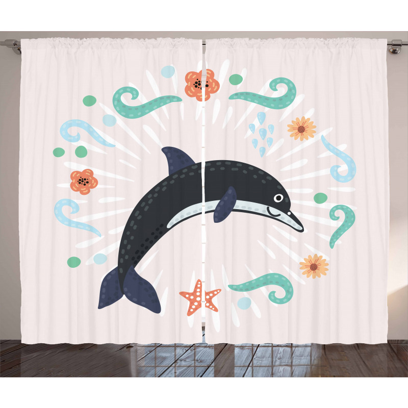 Nautical Ocean Animal Line Curtain