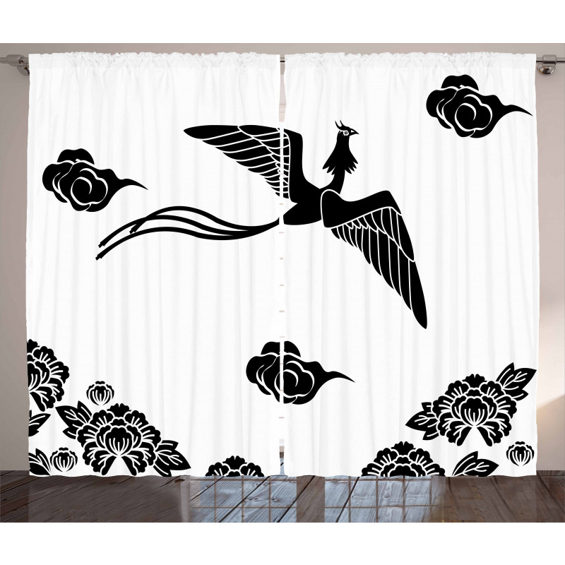 Abstract Mythological Bird Curtain