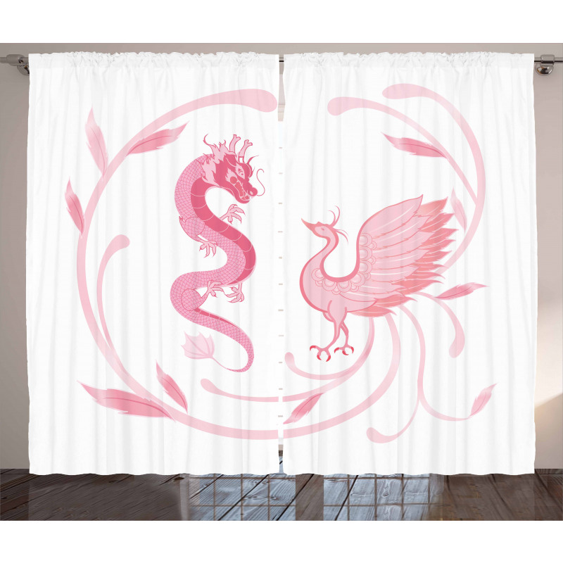 Dragon Mythical Bird Curtain
