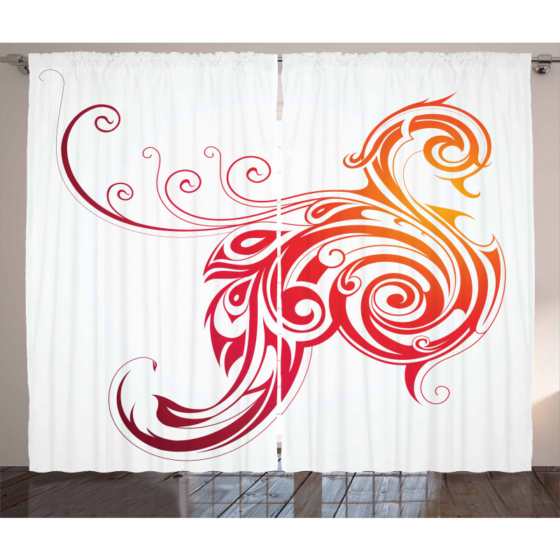 Bird Swirly Wings Curtain