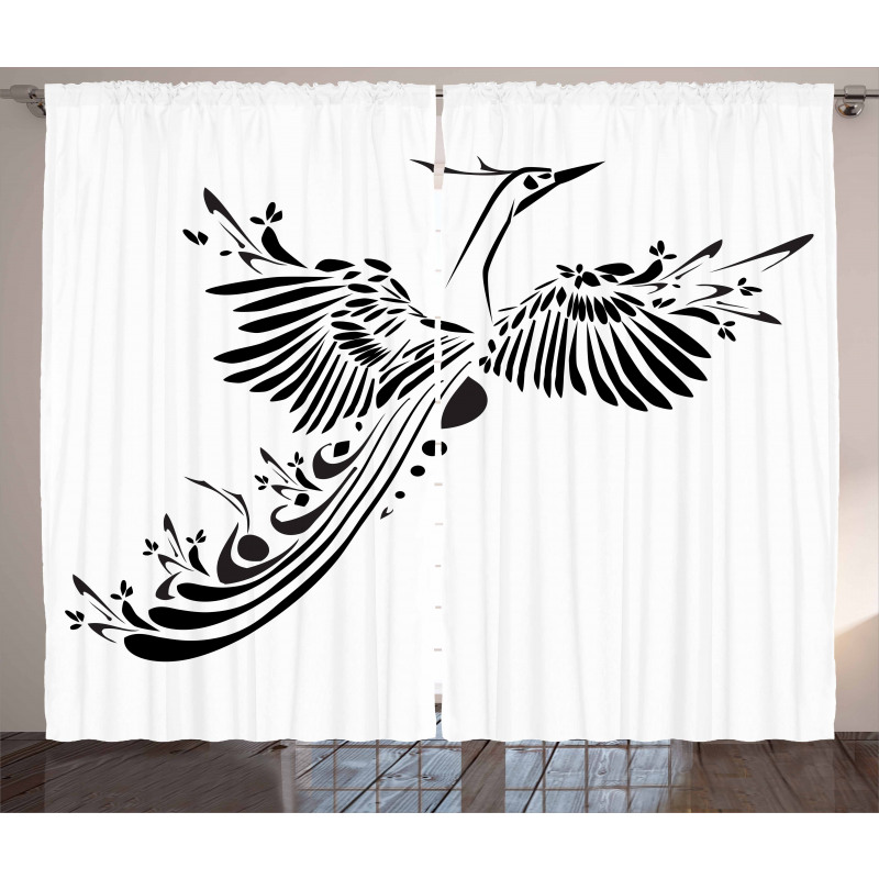 Minimalist Mystic Bird Fly Curtain