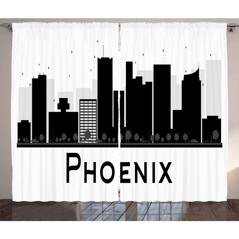 City Silhouette Skyscrapers Curtain