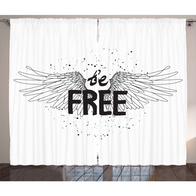 Ink Written Be Free Curtain
