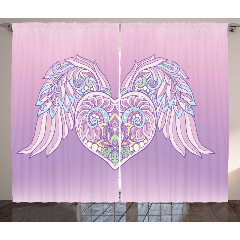 Floral Ornate Heart Curtain