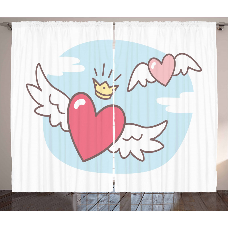 Flying Hearts and Crown Curtain