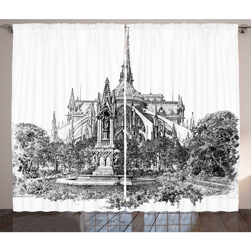 Historic French Landmark Curtain