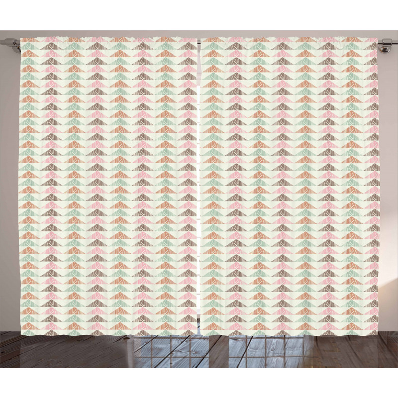 Horizontal Curved Stripes Curtain