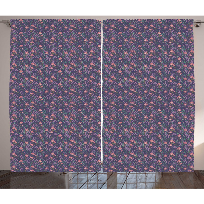 Blossoming Flowers Bouquet Curtain