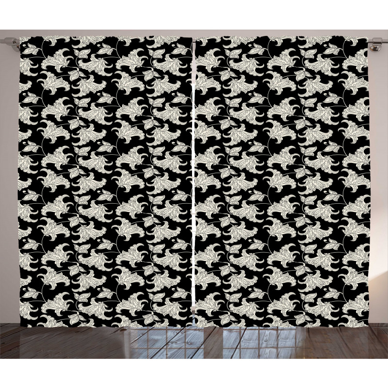 Vintage Style Blossom Design Curtain