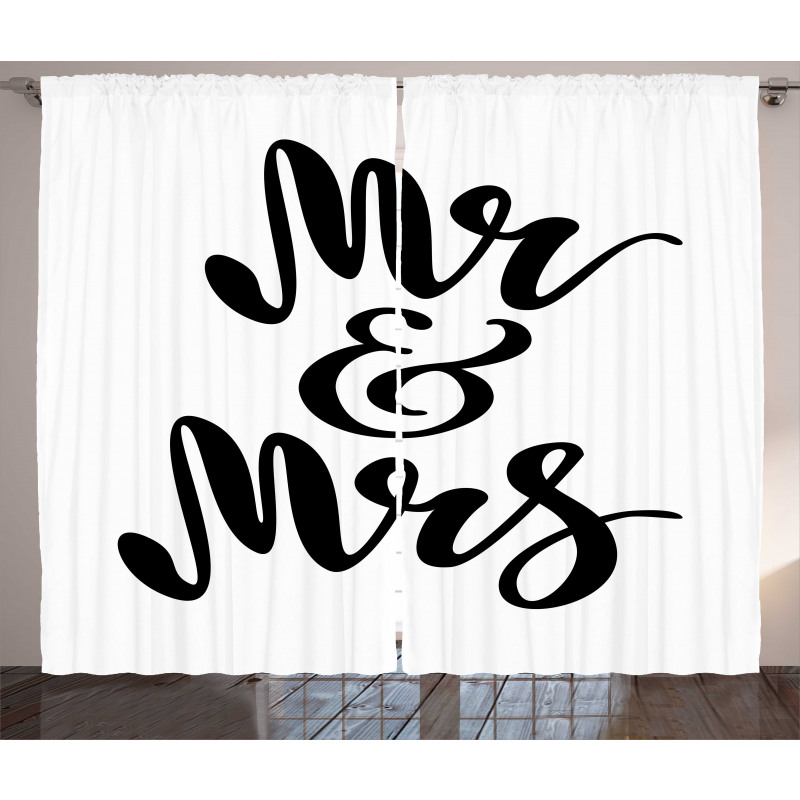 Hand Lettering Pattern Curtain