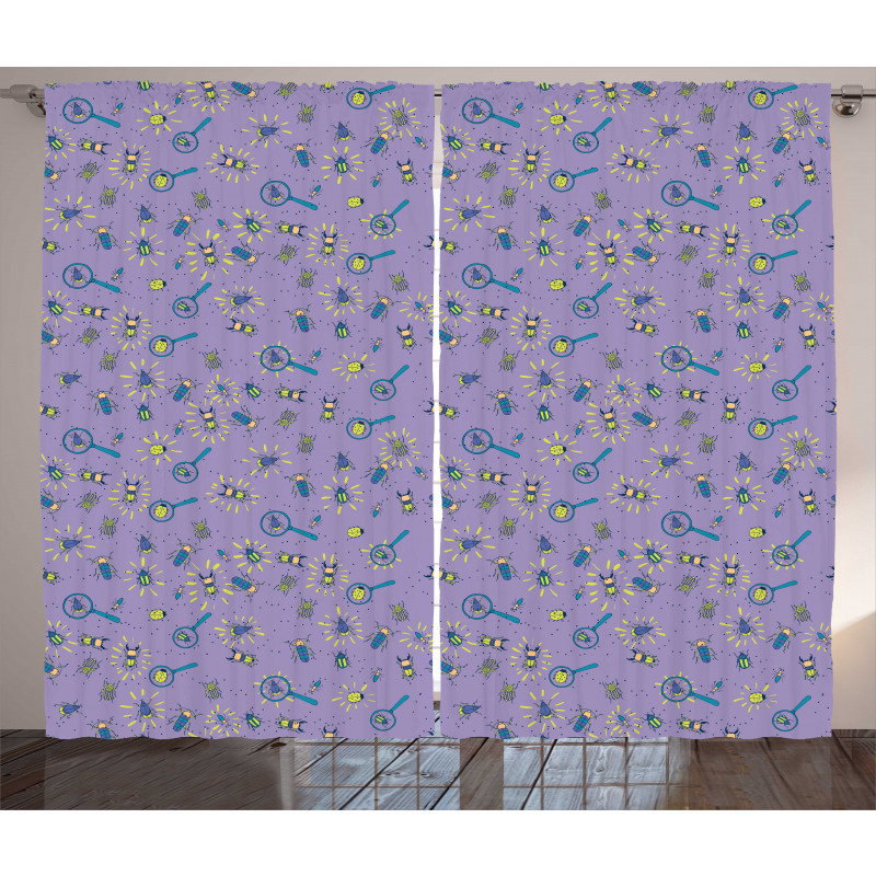 Bugs and Insects Pattern Curtain