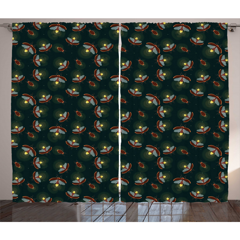 Night at Woodland Insects Curtain
