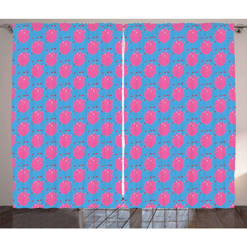 Human Heart Love Pattern Curtain