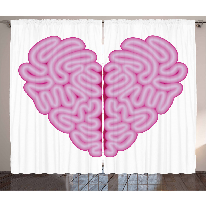 Brain Look Simple Heart Curtain